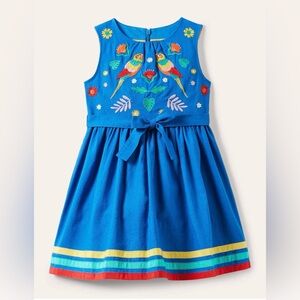 Mini Boden Jungle Vintage Dress Marina Blue 2/3T